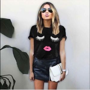 Nuoxi Eye Lace Black T-Shirt Sz XXL